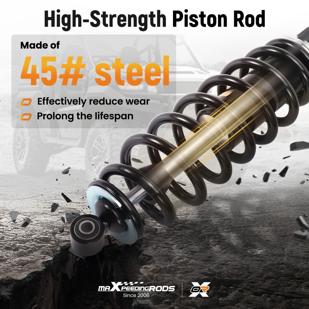 2x Rear Shocks Strut Absorber Kit compatible for Polaris Ranger 500 700 800 4X4 2006-2014