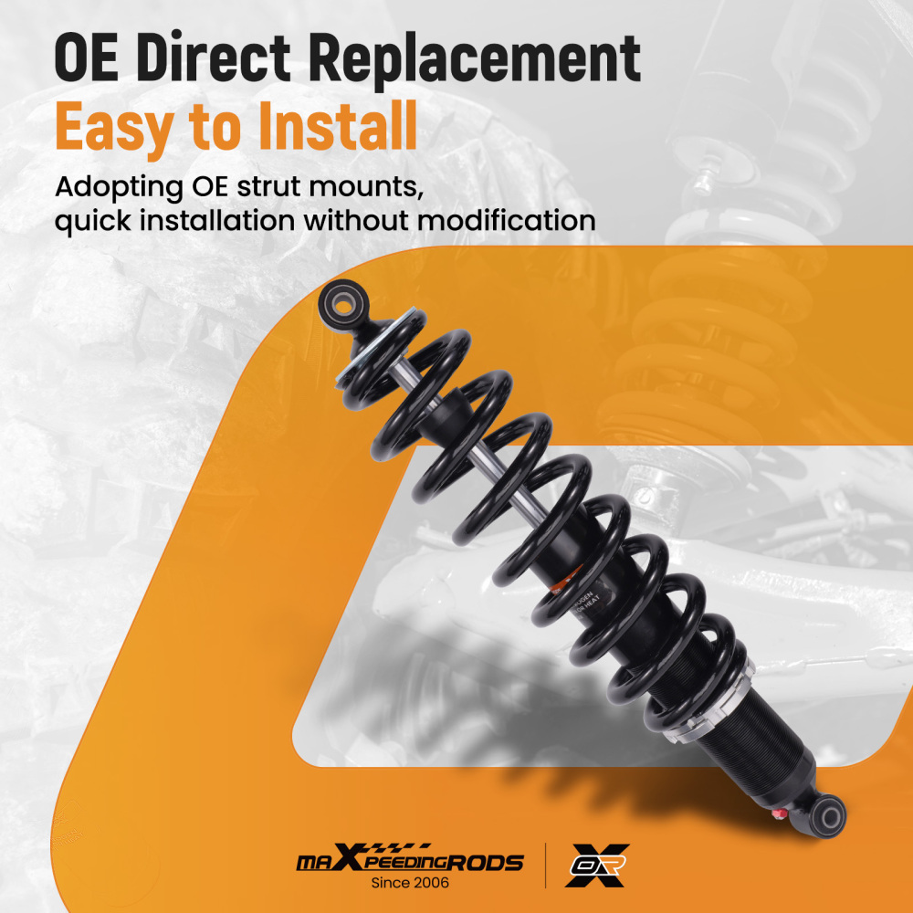 2x Front Gas Shock Strut Absorbers compatible for Polaris Ranger 500 09-10 compatible for Ranger 800 10-15