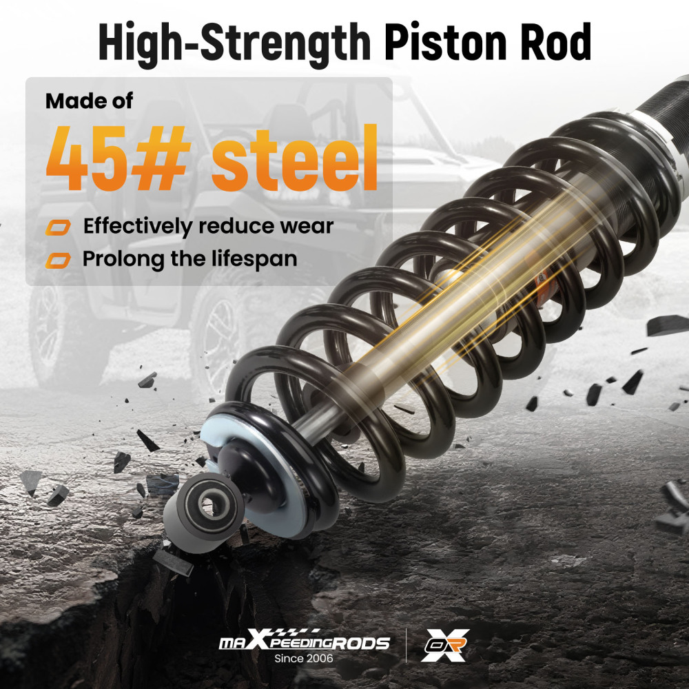 2x Front Gas Shock Strut Absorbers compatible for Polaris Ranger 500 09-10 compatible for Ranger 800 10-15