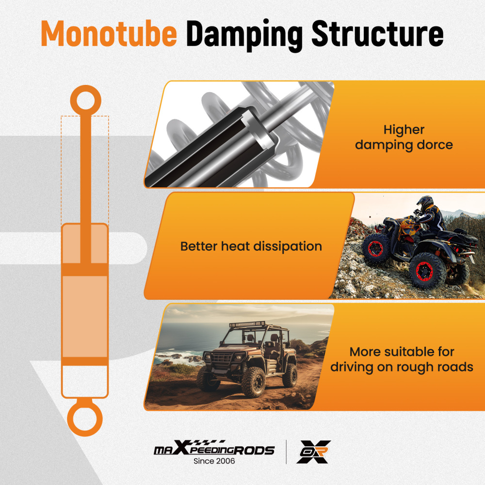2x Front Gas Shock Strut Absorbers compatible for Polaris Ranger 500 09-10 compatible for Ranger 800 10-15