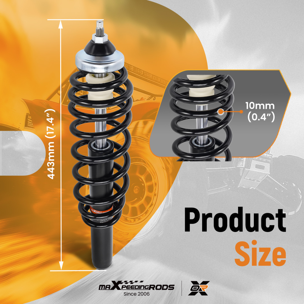 Front Coil-Over Shocks compatible for Polaris Ranger 500 2x4 4x4 2004-2005 6x6 1999