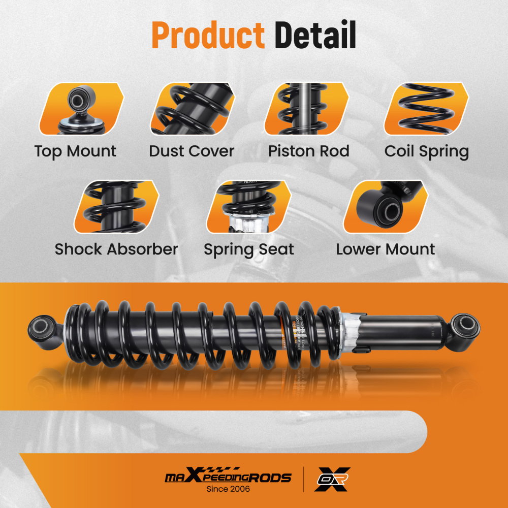 Rear Shock Strut Absorber Kit compatible for Yamaha Bruin 350 2x4 YFM350BA 2004-2006