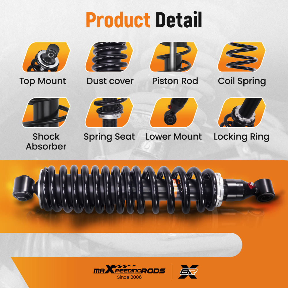 Rear Shocks Strut Absorber Kit compatible for Yamaha Rhino 450 YXR450 4x4 2005-2009@DEYH
