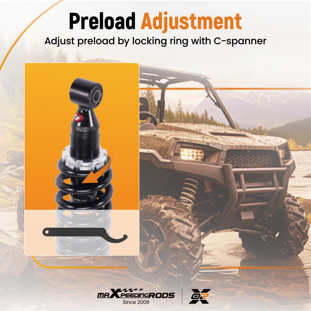 Rear Shocks Strut Absorber Kit compatible for Yamaha Rhino 450 YXR450 4x4 2005-2009@DEYH