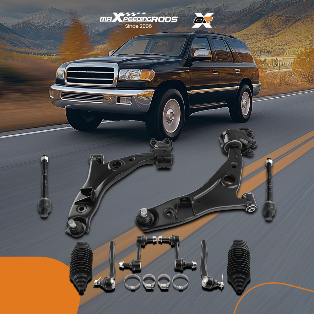 10x Front Lower Control Arms Sway Bar Tie Rods For 2007-14 compatible for Ford Edge compatible for Lincoln MKX