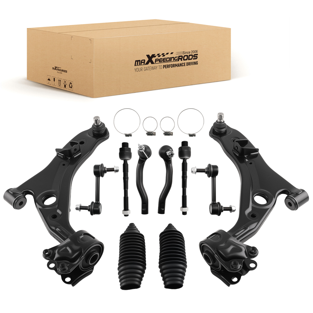 10x Front Lower Control Arms Sway Bar Tie Rods For 2007-14 compatible for Ford Edge compatible for Lincoln MKX