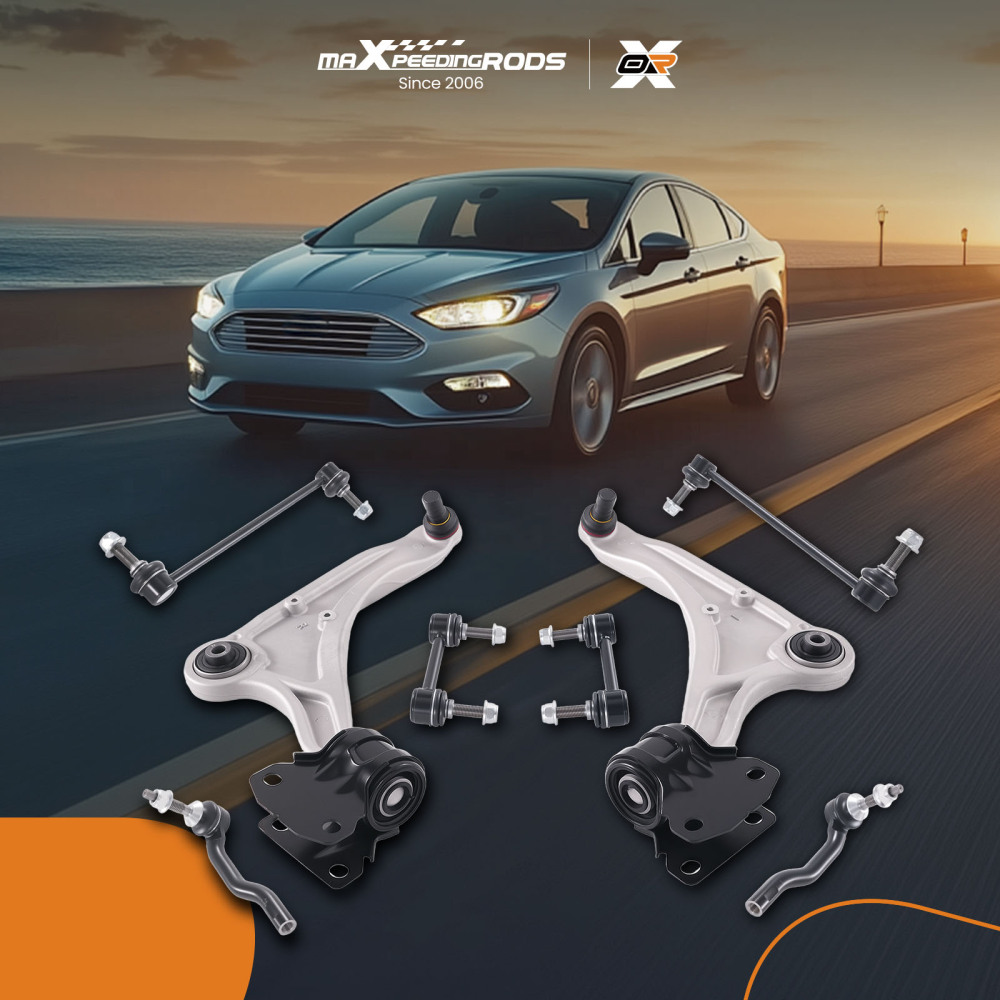 Suspension Lower Control Arms Tie Rods Sway Bar Kit compatible for Ford Fusion MKZ 2013-17