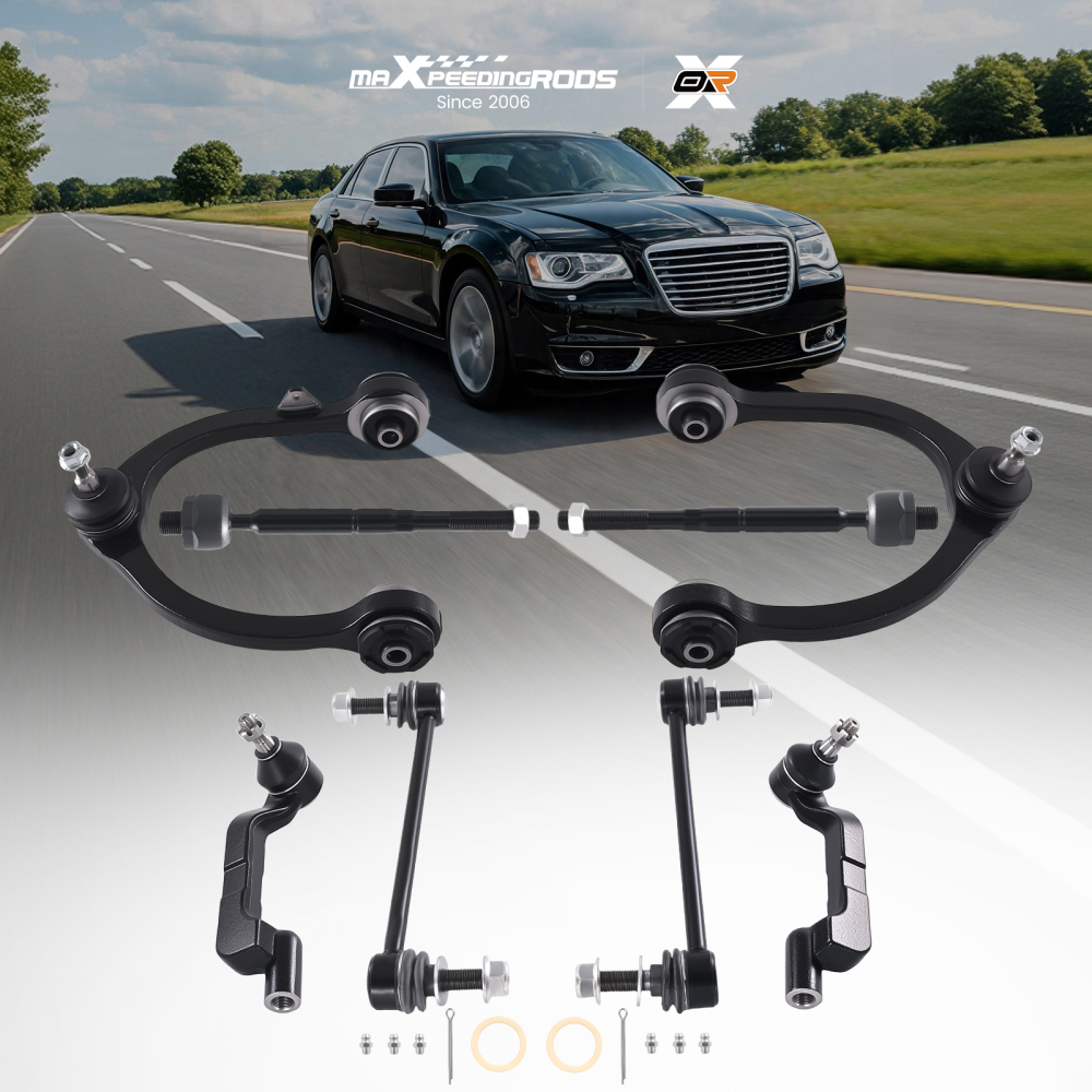 Front Upper Control Arms Sway Bars Tie Rods for 2011-2014 compatible for Chrysler 300 Charger