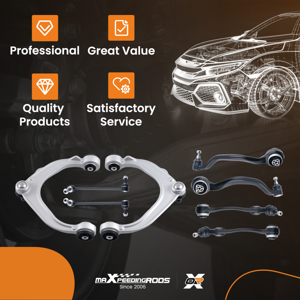 BRACCI DI CONTROLLO ANTERIORI L+R IN 8 PEZZI compatibile per BMW X5 F15 F85 X6 F16 F86 14-19