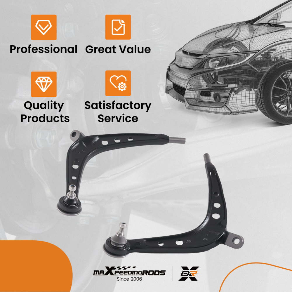 Front Suspension LR Control Arm Assembly Kit compatible for BMW 325xi 330xi 2001-2005