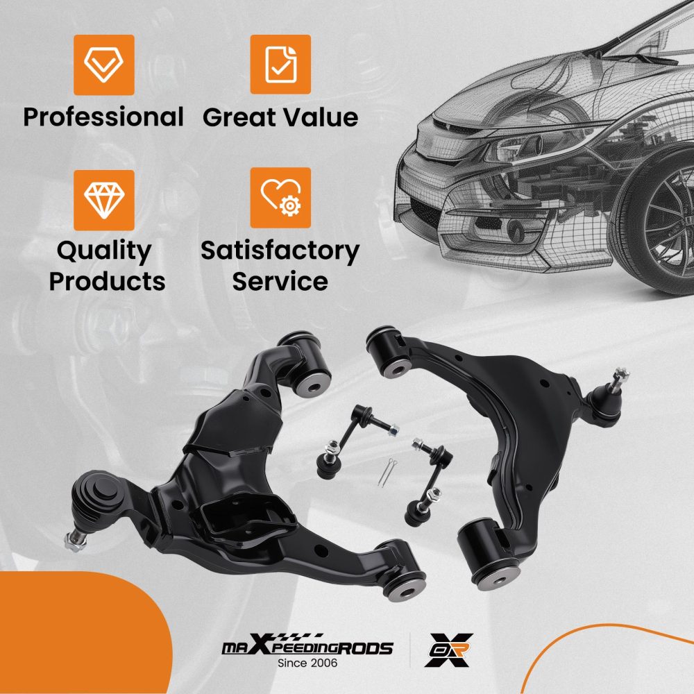 4x Front Lower Control Arm Ball Joint Sway Bar Link compatible for Toyota 4Runner 2003-2009