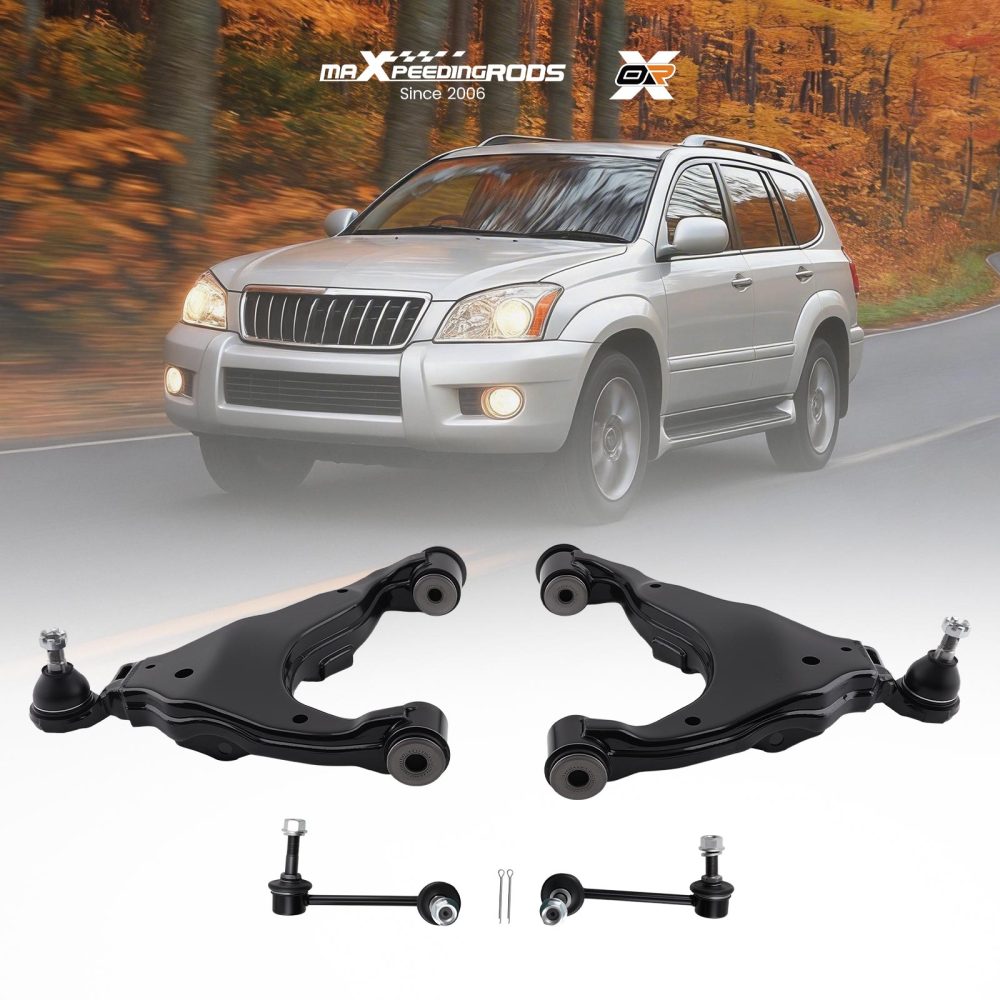 4x Front Lower Control Arm Ball Joint Sway Bar Link compatible for Toyota 4Runner 2003-2009