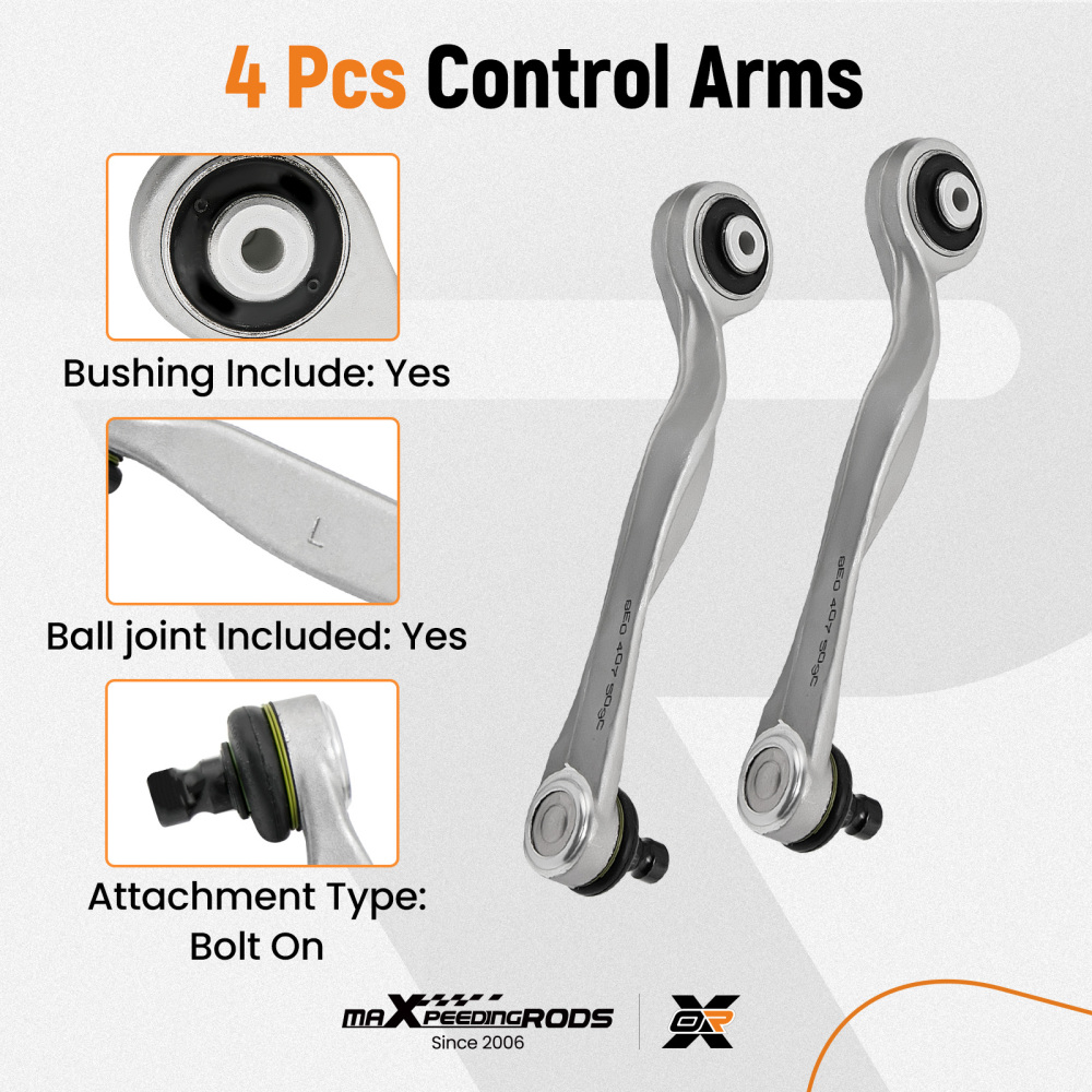 4X BRAS DE SUSPENSION AVANT GAUCHE DROIT + 2X ENSEMBLES DESSIEUX CV compatible pour AUDI A4