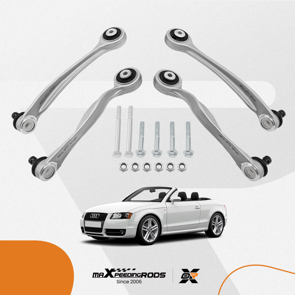 4X BRAS DE SUSPENSION AVANT GAUCHE DROIT + 2X ENSEMBLES DESSIEUX CV compatible pour AUDI A4