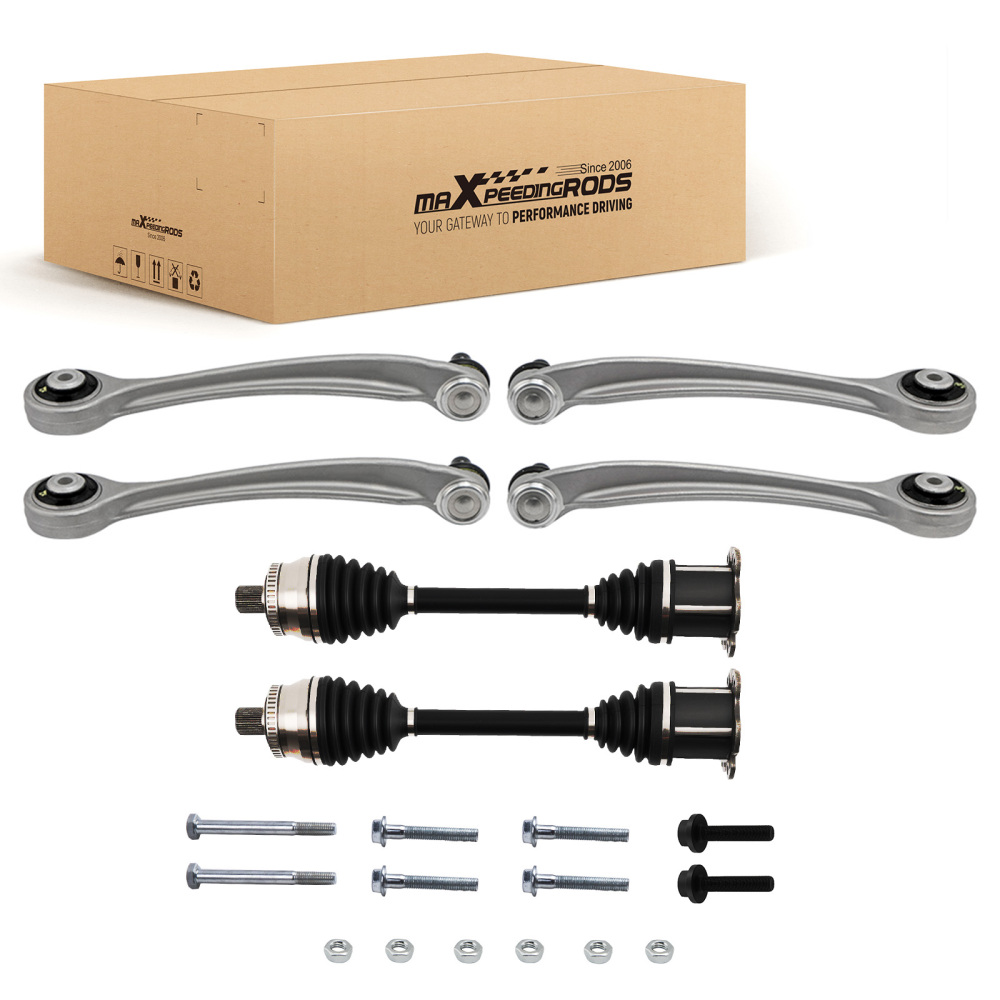 4X BRAS DE SUSPENSION AVANT GAUCHE DROIT + 2X ENSEMBLES DESSIEUX CV compatible pour AUDI A4
