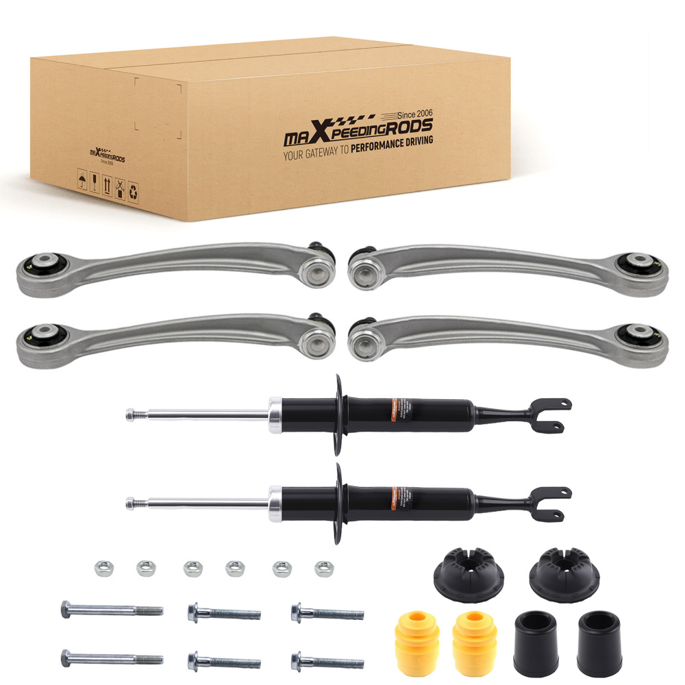 4X BRAS DE SUSPENSION + 2X AMORTISSEURS AVANT LHRH compatible pour AUDI A4 8E5 8E2 8HE 8H7