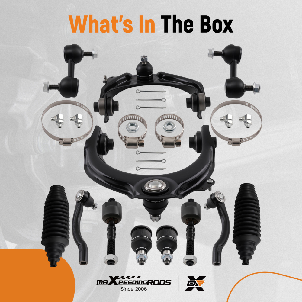 12x Front Upper Control Arms Sway Bar Tie Rods for 2003-2006 compatible for Honda Accord 3.0L