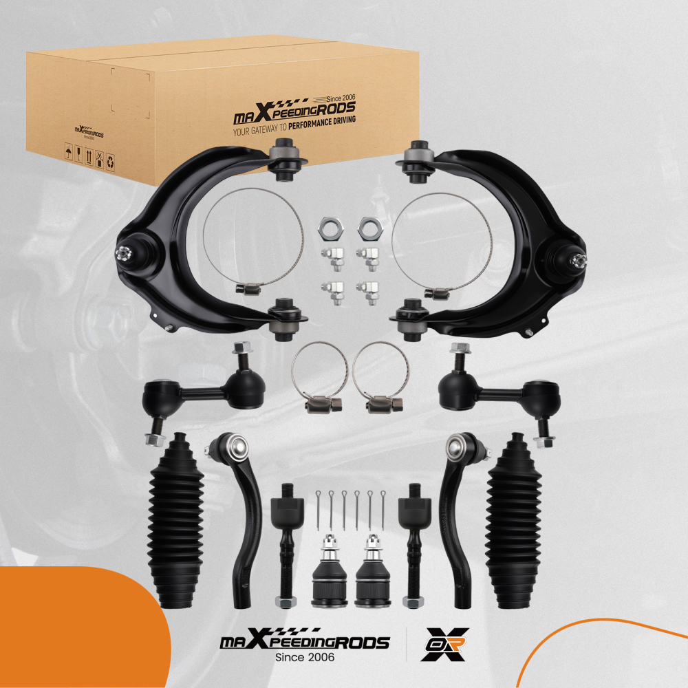 12x Front Upper Control Arms Sway Bar Tie Rods for 2003-2006 compatible for Honda Accord 3.0L