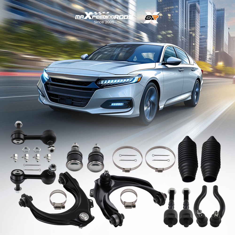 12x Front Upper Control Arms Sway Bar Tie Rods for 2003-2006 compatible for Honda Accord 3.0L