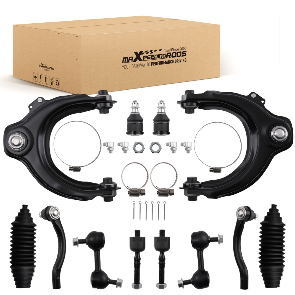 12x Front Upper Control Arms Sway Bar Tie Rods for 2003-2006 compatible for Honda Accord 3.0L
