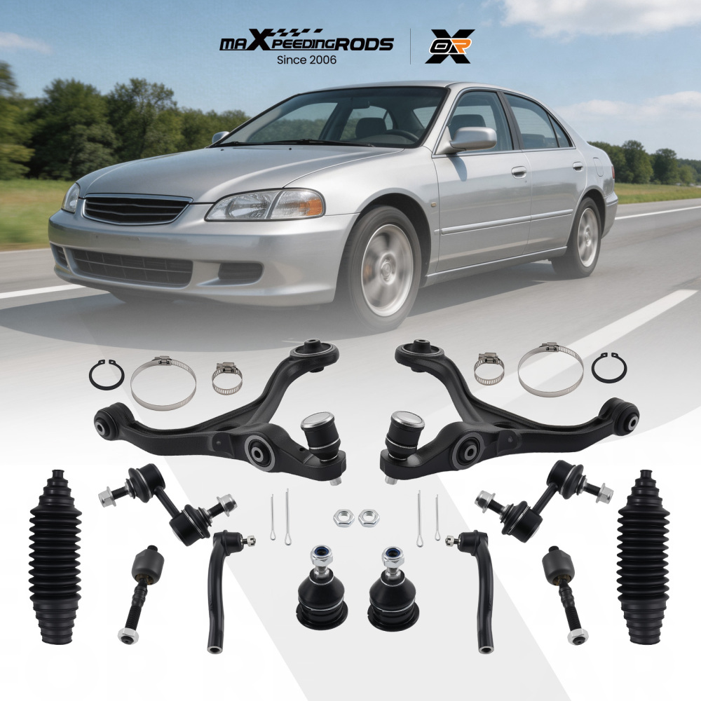 Front Lower Suspension Control Arms Tie Rods Kit for 2003 - 2006 compatible for Honda Accord