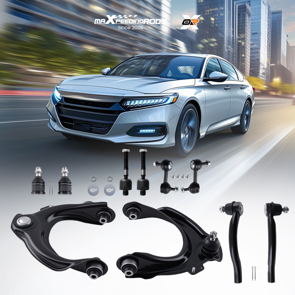 Front Upper Control Arms Tie Rod Sway Bar For 2003-2007 compatible for Honda Accord compatible for Acura TSX