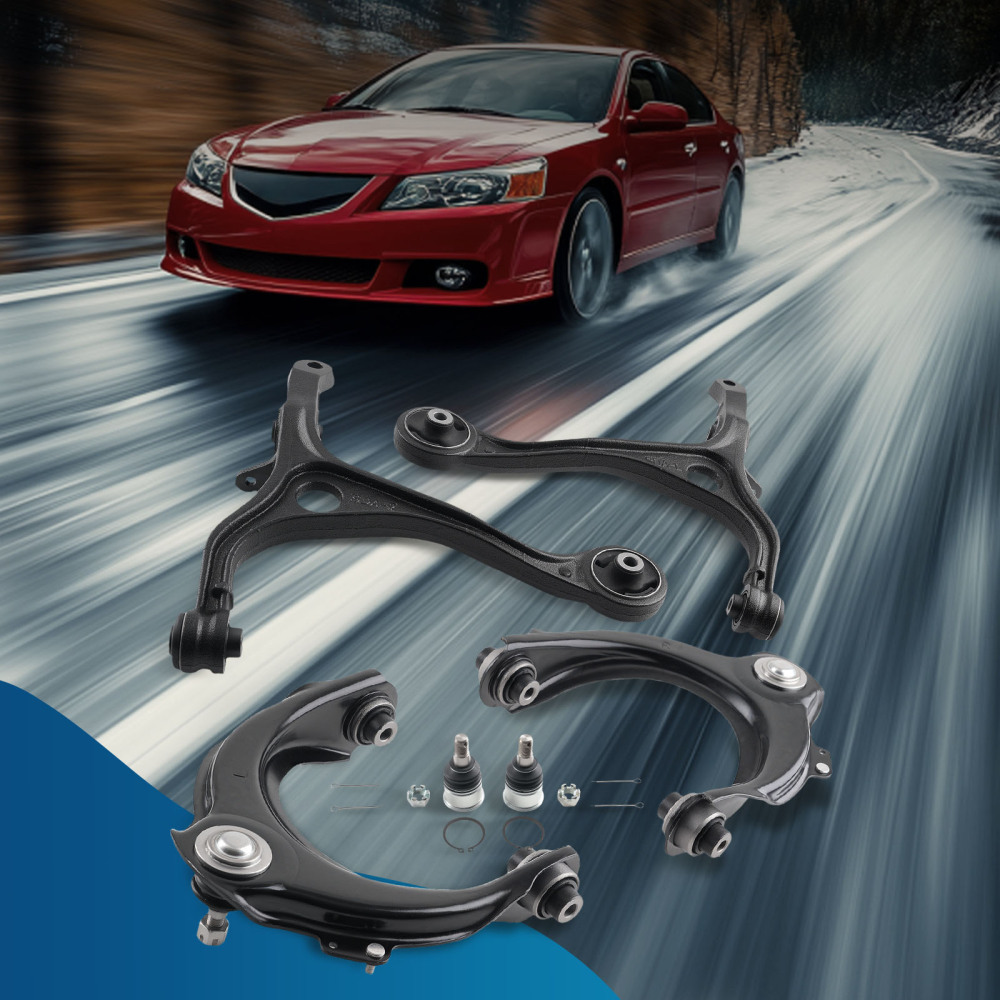Front Upper Lower Control Arm w/Ball Joint for 2003-07 compatible for Honda Accord 2004-08 TSX