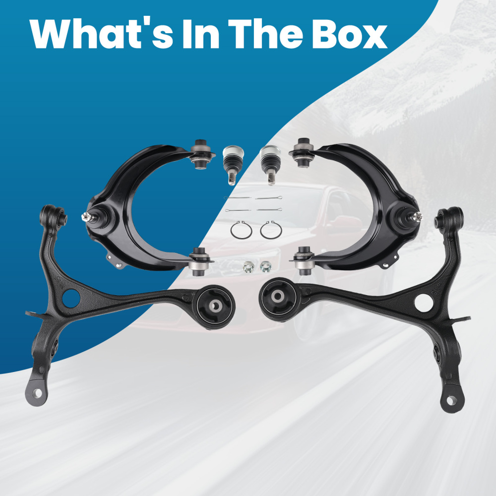 Front Upper Lower Control Arm w/Ball Joint for 2003-07 compatible for Honda Accord 2004-08 TSX