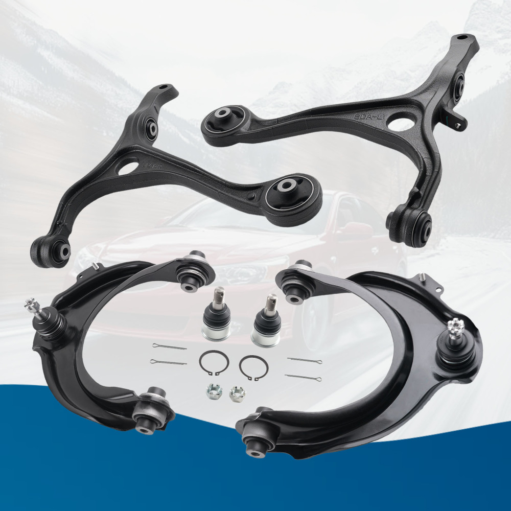 Front Upper Lower Control Arm w/Ball Joint for 2003-07 compatible for Honda Accord 2004-08 TSX