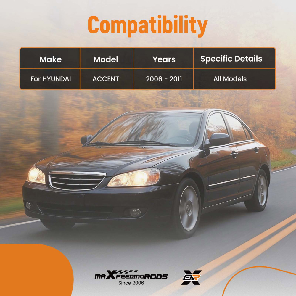 10PC Front Lower Control Arm Kit compatible for Hyundai Accent 2006-2011 517601G000