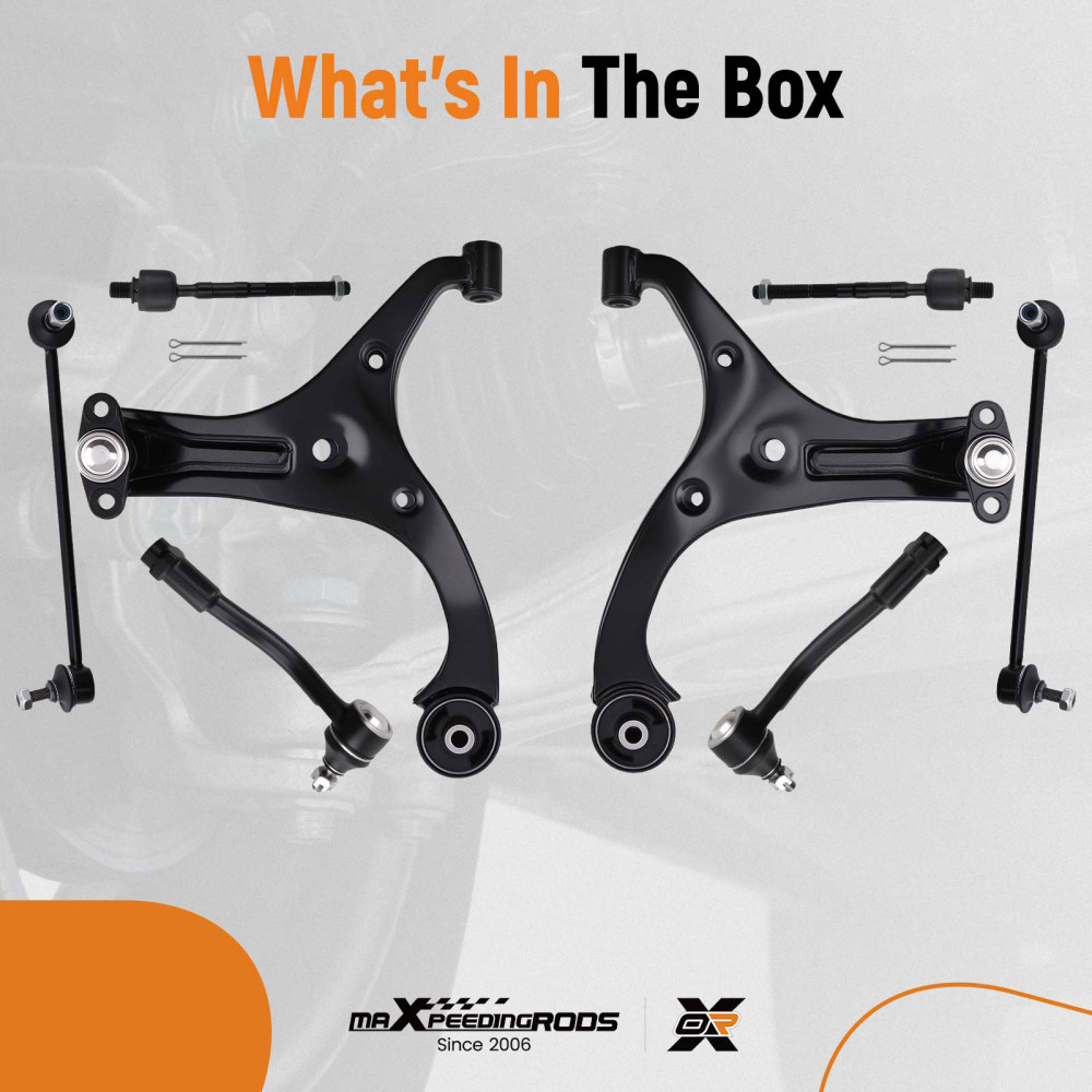 10PC Front Lower Control Arm Kit compatible for Hyundai Accent 2006-2011 517601G000