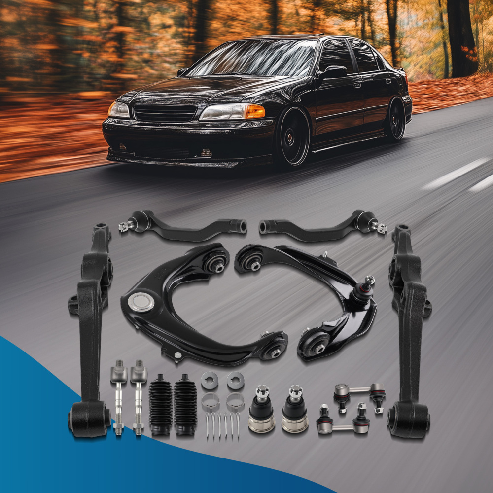 Front UpperLower Control Arms Sway Bar Tie Rod Kit For 1998-2002 compatible for Honda Accord