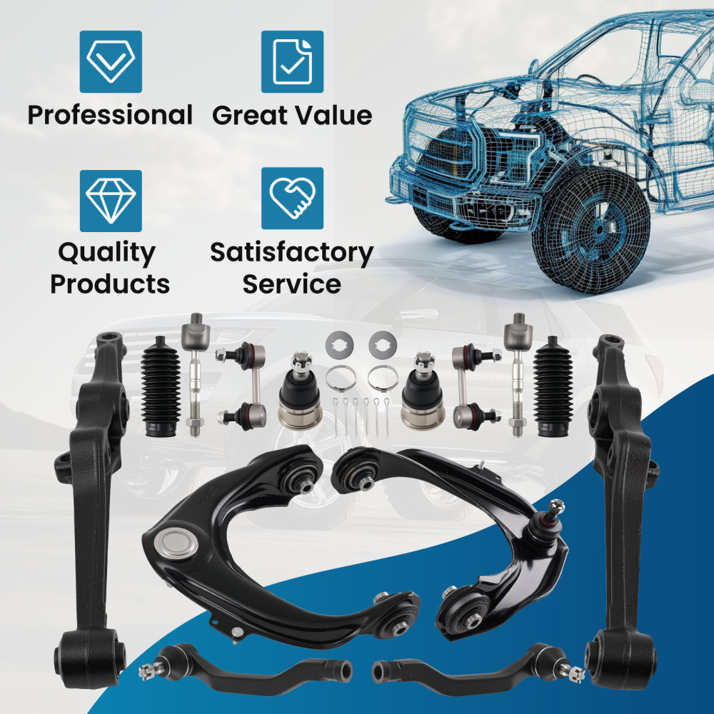 Front UpperLower Control Arms Sway Bar Tie Rod Kit For 1998-2002 compatible for Honda Accord