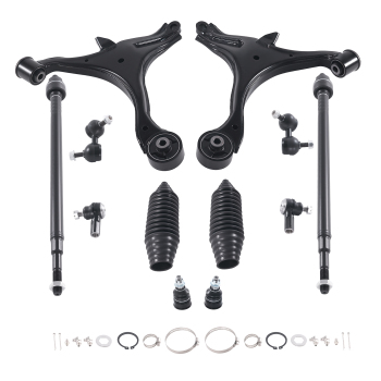 12pc Front Lower Control Arms Tie rods Sway Bars for 2001 - 2005 compatible for Acura EL Civic