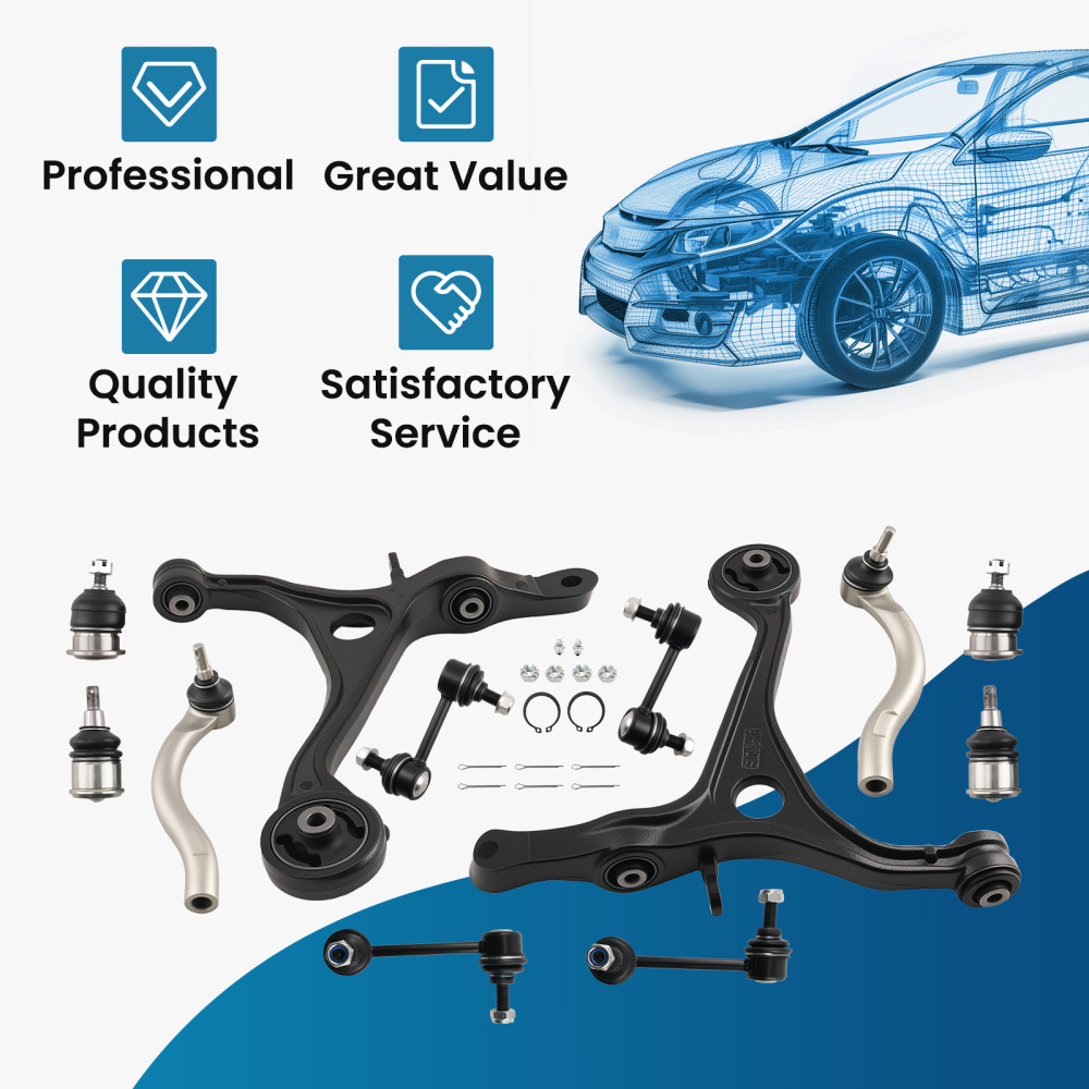 Front Lower Suspension Control Arms Sway Bar Links for 2004 - 2008 compatible for Acura TSX