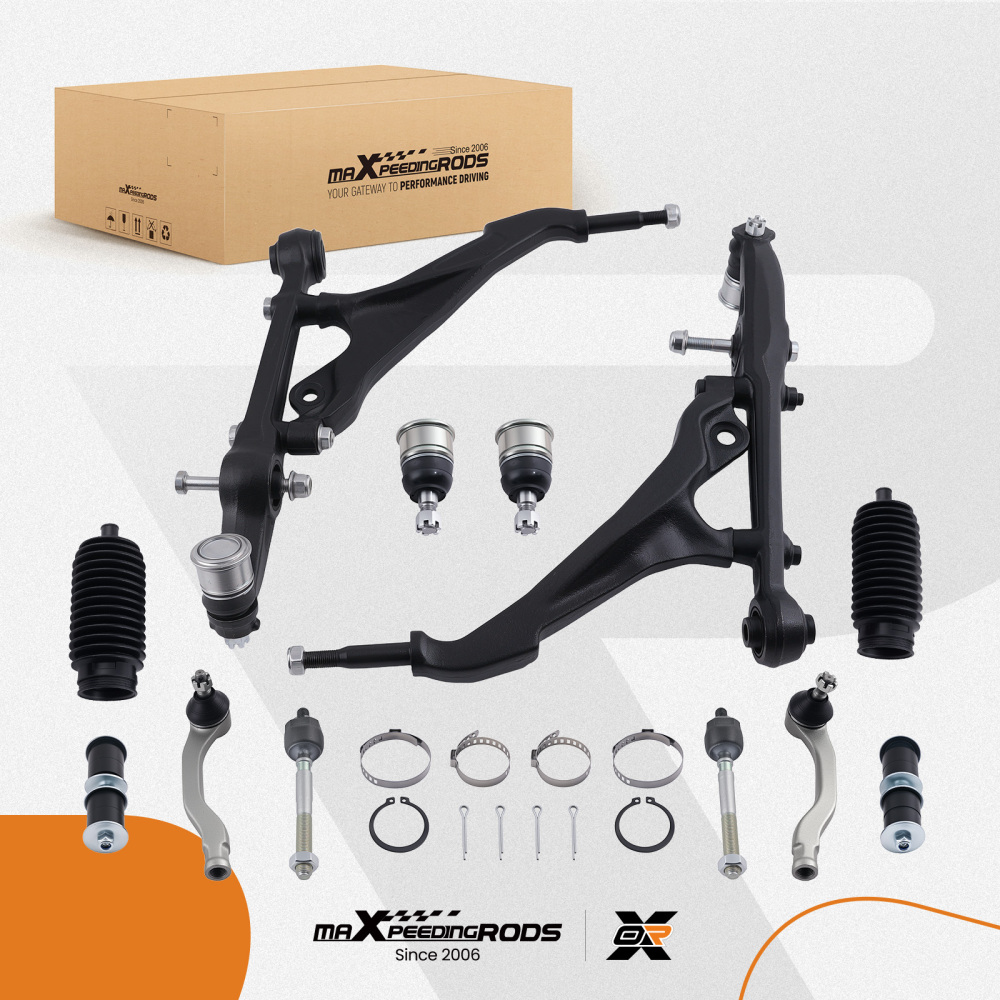 12x Front Control Arm Ball Joint Tie Rod End Kit For 1992 93 94-1995 compatible for Honda Civic