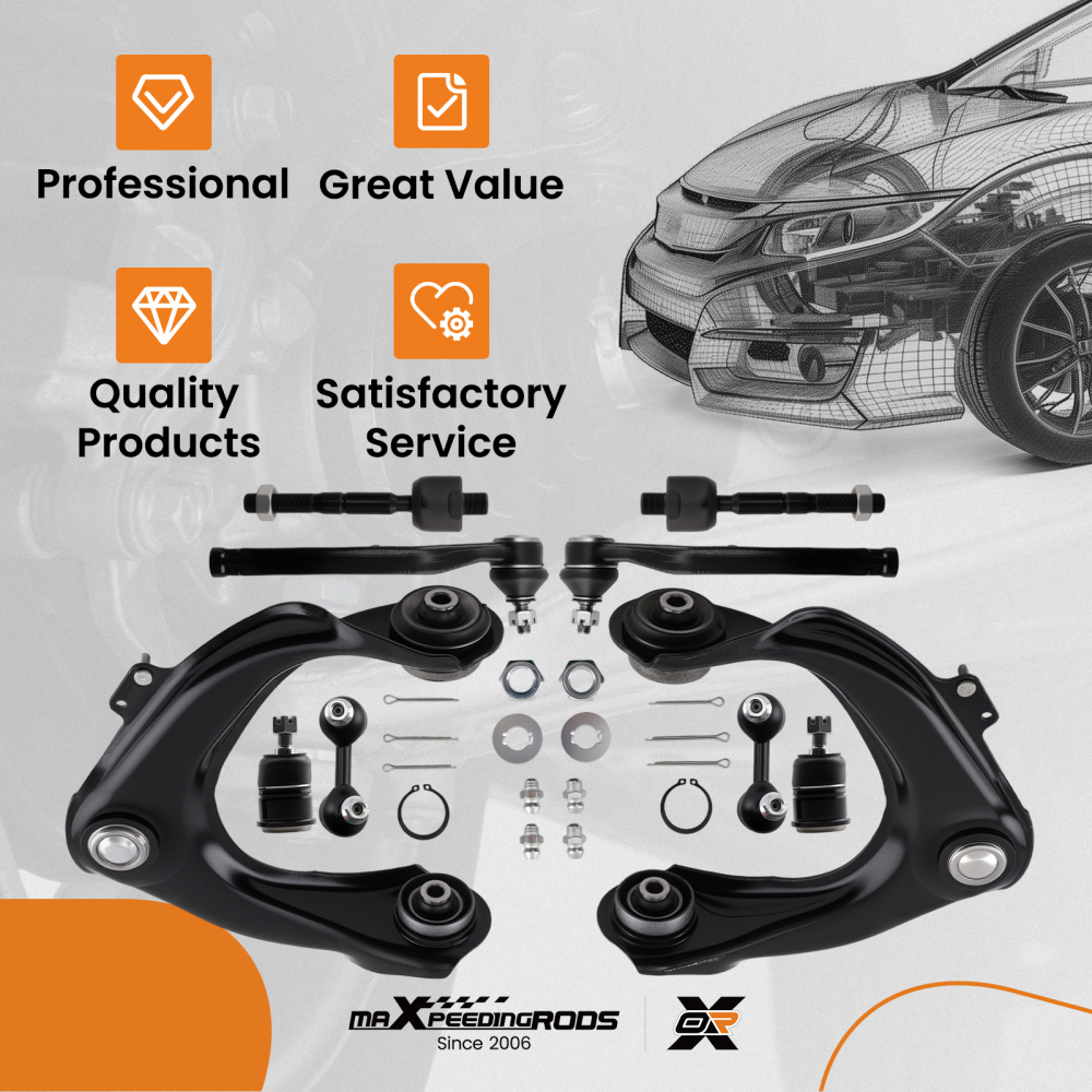 10x Front Upper Control Arms w/Ball Joint for 1998-2002 compatible for Honda Accord compatible for Acura TL