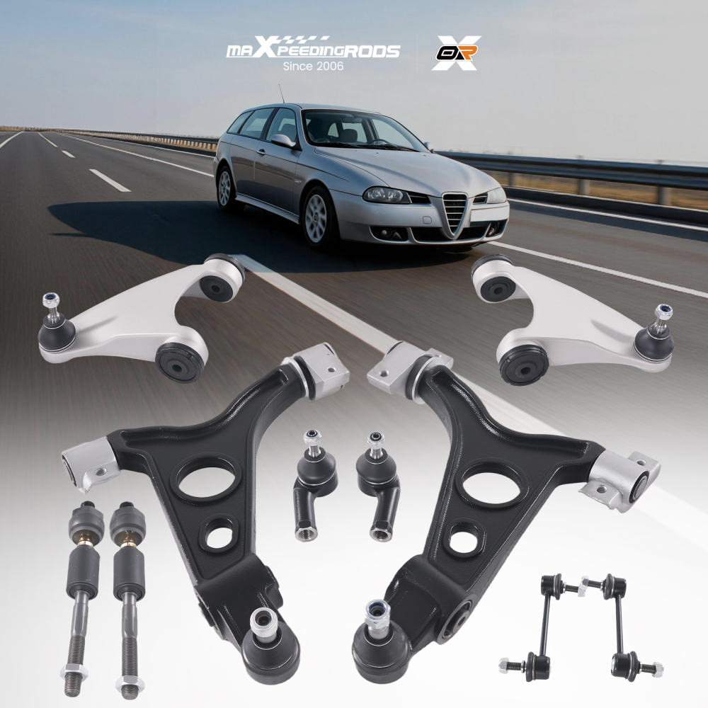 10PCS FRONT SUSPENSION WISHBONE CONTROL ARM KIT LH+RH compatible for ALFA ROMEO 147 156 GT