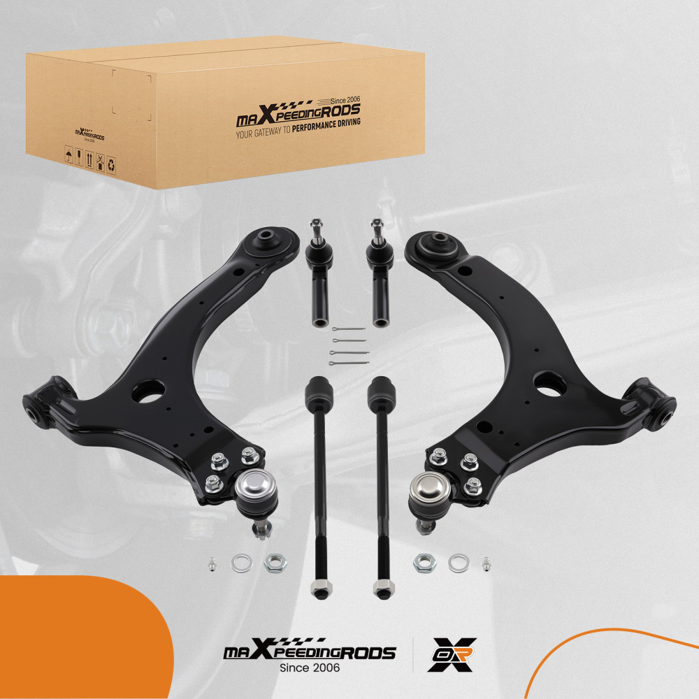 6pcs Front Lower Control Arms Tie Rods for 2005-2009 compatible for Buick Lacrosse Allure