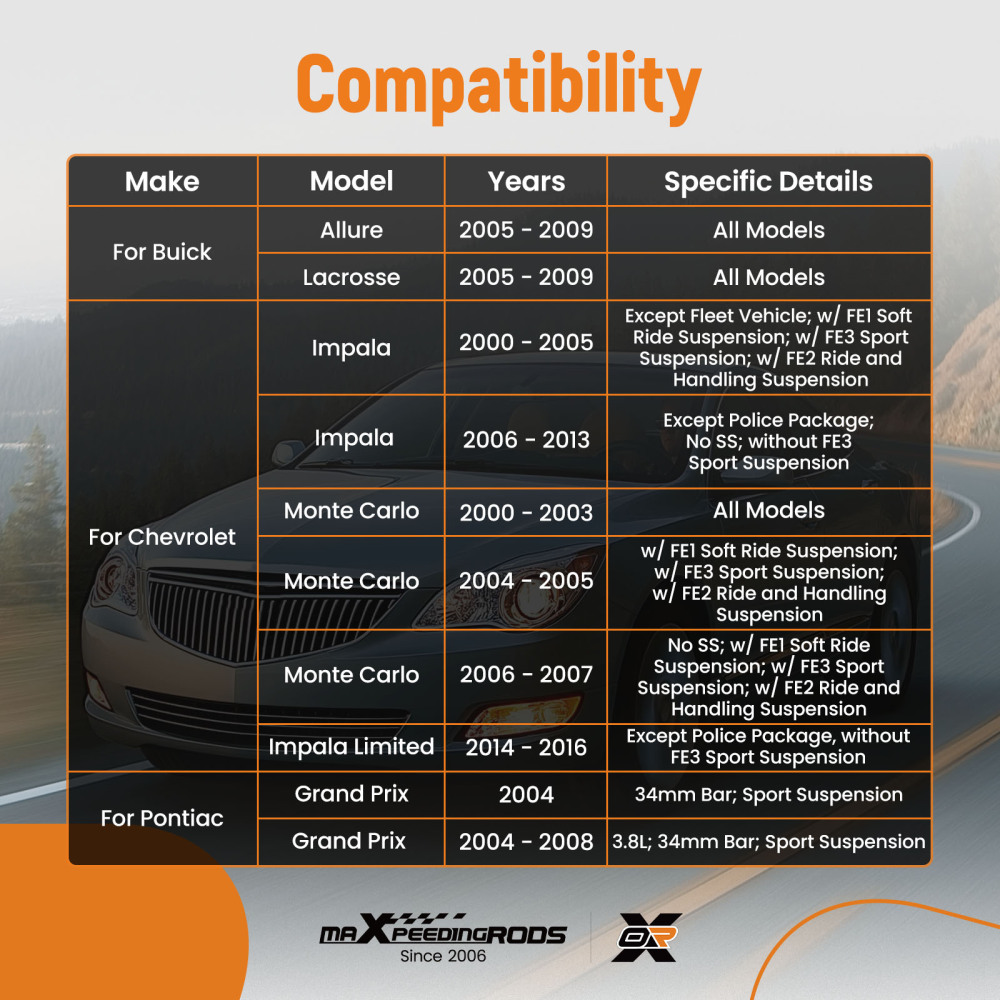 6pcs Front Lower Control Arms Tie Rods for 2005-2009 compatible for Buick Lacrosse Allure