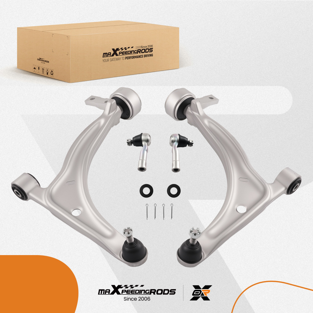 4x Front Lower Control Arms Tie Rods For 02-06 compatible for Nissan Altima K620166 K620167