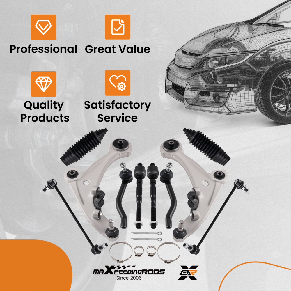 maXpeedingrods 10Pc Front Lower Control Arm Kit Compatible For Nissan Altima 2007-2012