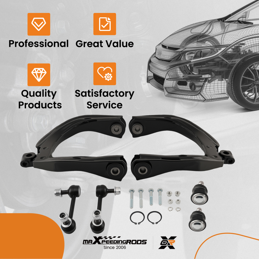 6x Front Upper Control Arm Ball Joint Sway Bar for 2002-07 compatible for Chevrolet Trailblazer