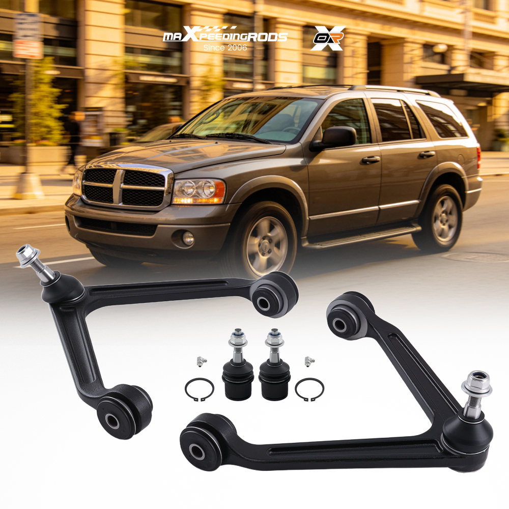 4x Front Upper Control Arms Lower Ball Joints for 2004 - 09 compatible for Dodge Durango Aspen