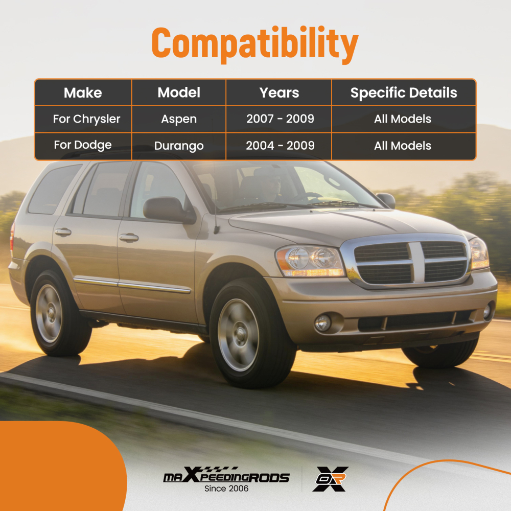 4x Front Upper Control Arms Lower Ball Joints for 2004 - 09 compatible for Dodge Durango Aspen