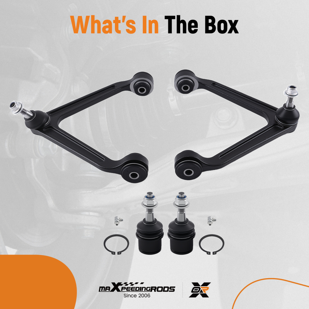 4x Front Upper Control Arms Lower Ball Joints for 2004 - 09 compatible for Dodge Durango Aspen