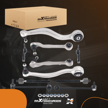 Front Lower Control Arms Tie Rods Sway Bar Links compatible for Cadillac ATS 2013-2019 RWD