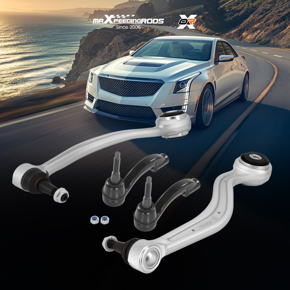 4x Front Lower Control Arms Tie Rods compatible for Cadillac ATS 2013 2014 2015 RWD