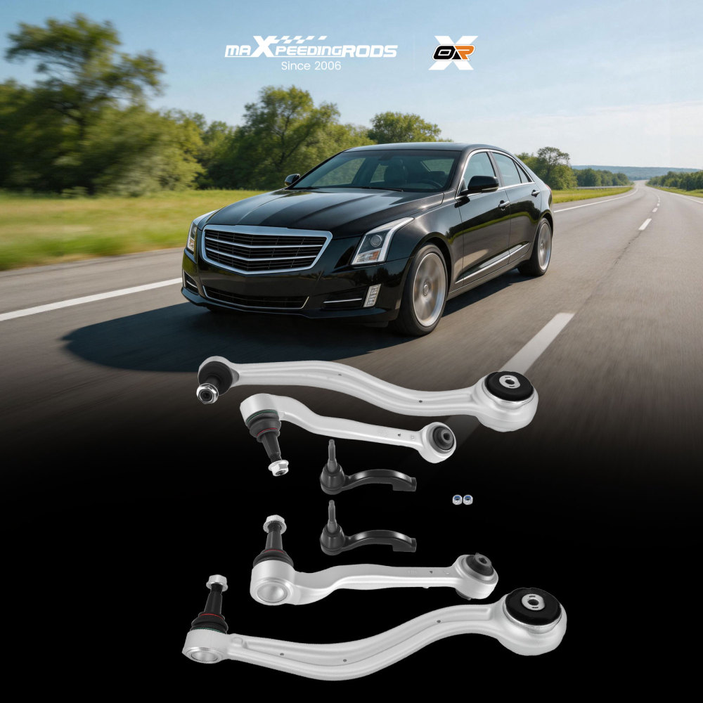 6pcs Front Lower Control Arms Tie Rods Kit compatible for Cadillac ATS 2013-2019 RWD