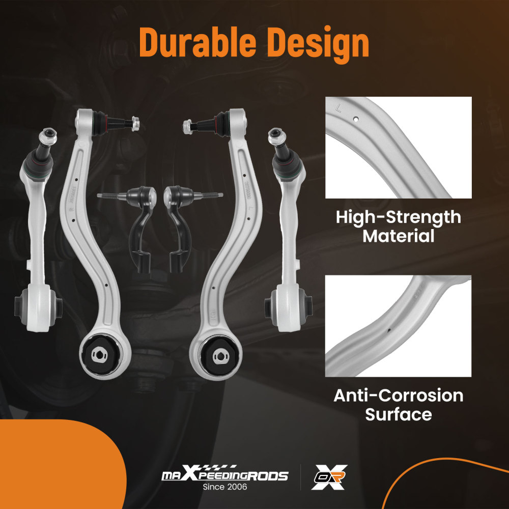 6pcs Front Lower Control Arms Tie Rods Kit compatible for Cadillac ATS 2013-2019 RWD